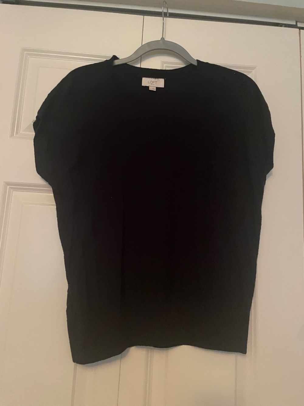 LOFT Black Short Sleeve Knit Top
